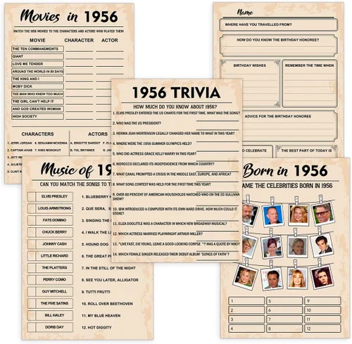 Vista 11 de QUPT Juegos de Fiesta de 30 Cumpleaños, Conjunto de 2 Actividades para 15 Invitados, Paquete de Juegos Nacidos en 1996, Suministros de Fiesta