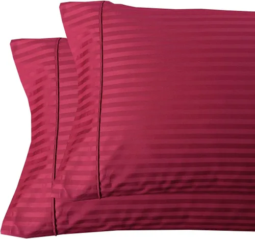 Vista 24 de Royal Tradition Damasco rayado 580 hilos, 100 % algodón tamaño Queen juego de sábanas de cama beige