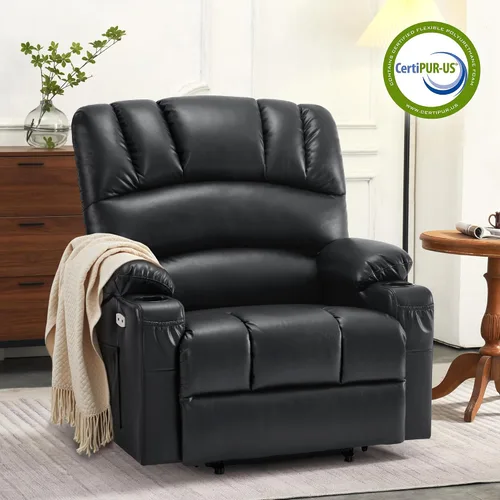 Vista 3 de MCombo Silla reclinable de elevación eléctrica extragrande para ancianos, silla elevadora con calor y masaje, reclinable para personas grandes