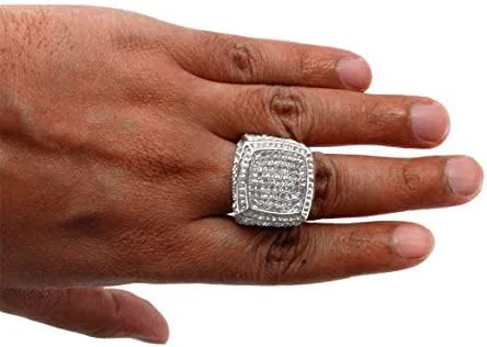 Vista 5 de Charles Raymond Bling Bling Hip Hop Iced Out Luxury BIG Oversize Anillo para hombre - 444