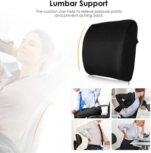 Vista 3 de Almohada de apoyo lumbar de espuma viscoelástica, cojín de espalda de apoyo lumbar de espuma, cojín de espalda de malla transpirable con diseño