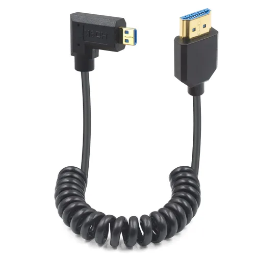 Vista 12 de Duttek Cable de extensión HDMI a Micro HDMI de 90 grados de 8K, 48 Gbps, 8 K a 60 Hz, ángulo descendente micro HDMI macho a HDMI hembra cable