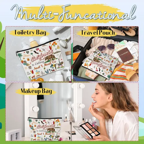 Vista 6 de Artículos de viaje esenciales Recuerdos Regalos - Bolsas de maquillaje, neceser de cosméticos y artículos de aseo de regalo para mujeres, niñas
