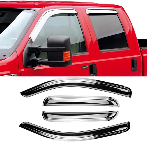 Vista 2 de Deflector de ventilación lateral cromado para Dodge Ram1500 2009-2018 y Ram 2500 y 3500 Ram 2500 y 3500 con Crew y Mega Cab; 19 Ram1500 Classic Crew