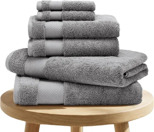 Vista 12 de BIOWEAVES 100% Algodón Orgánico 700 GSM Suave Juego de Toallas Premium de 6 Piezas Certificado GOTS, 2 Toallas de Baño, 2 Toallas de Mano y 2 Paños