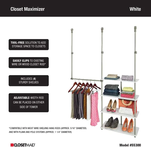 Vista 4 de ClosetMaid 55300 Closet Maximizer, color blanco
