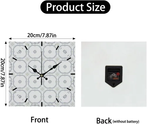Vista 2 de White Floral Flower Green Star Wall Clock Decorative Wall Clocks Decorative Plug in Clock Battery Operated Clocks Garage for Kitchen Bathroom