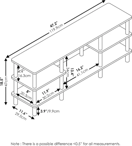 Vista 21 de Furinno 11191BK THE Centro de Entretenimiento Soporte para TV, Negro