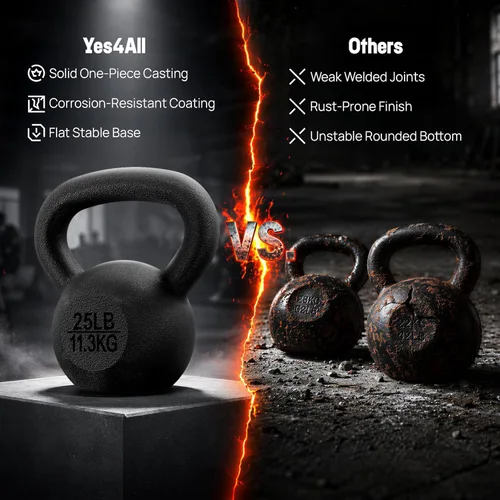 Vista 5 de Yes4All Pesa rusa de hierro fundido, pesas rusas para entrenamiento de fuerza 5-80 libras (5, 10, 15, 20, 25, 30, 35, 40, 45, 50, 60, 70, 80 libras)
