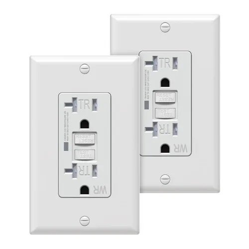 Vista 12 de WEBANG - Tomacorrientes GFCI de autocomprobación, resistentes a manipulaciones y a la intemperie, receptáculo GFCI con indicador LED, placas