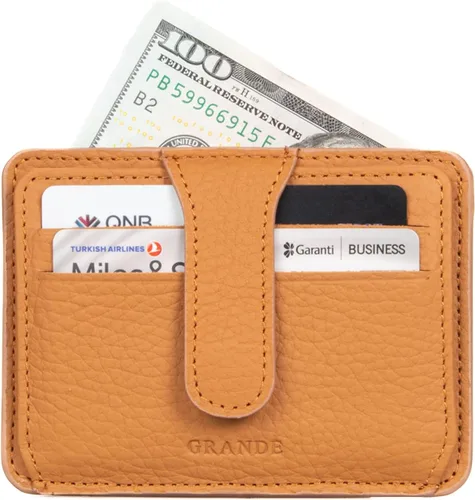 Vista 4 de Grande -3607 Estuches para tarjetas, Camello, Minimalista