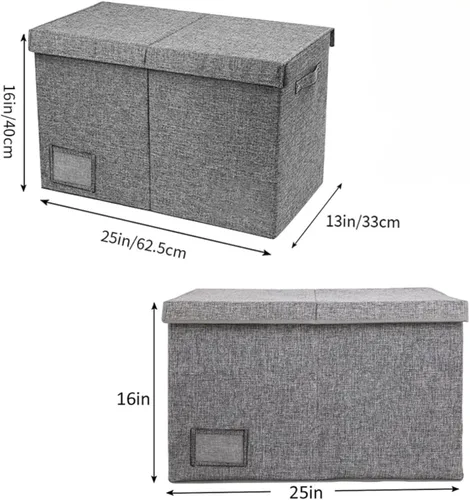 Vista 4 de PandaEar Caja grande de almacenamiento de juguetes con tapa, organizador plegable para niños, niñas, sala de juegos, guardería, dormitorio, armario