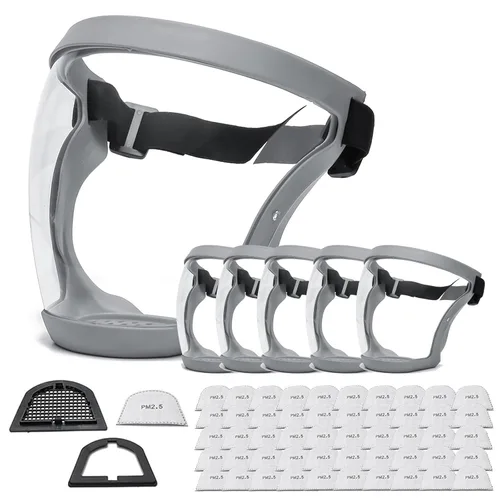 Vista 18 de Escudos activos antivaho de cara completa Protección de expresión visible, transparente, transpirable, cómodo, para adultos, reutilizable