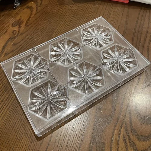 Vista 2 de Molde de chocolate de flores hexagonales moldes de policarbonato para chocolate DIY