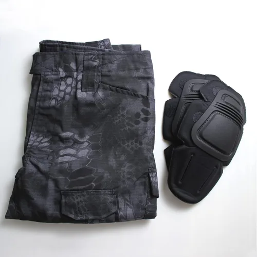 Vista 4 de FICUHGOC Pantalones tácticos para hombre, pantalones de combate Ripstop con rodilleras