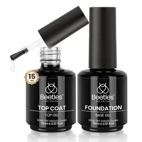 Vista 12 de Beetles Gel Polish Capa superior de gel que no se limpia de larga duración A-transparente-1