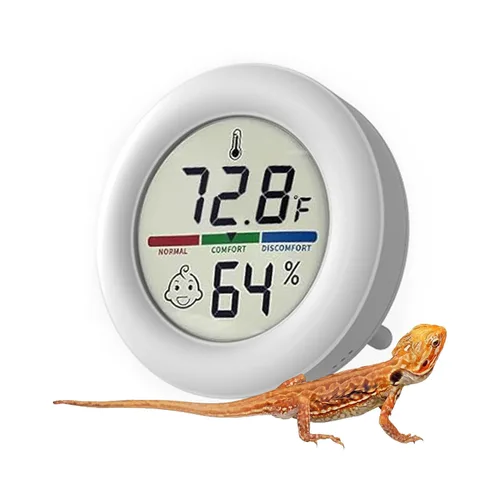 Vista 7 de Termómetro de tanque de reptiles, mini termómetro higrómetro digital, medidor de humedad de temperatura interior y exterior para humidores