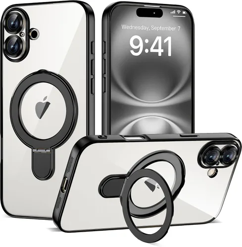 Vista 11 de Funda compatible con iPhone 12 con soporte de anillo magnético invisible [compatible con Mag-Safe] [Protector completo de lente de cámara] Funda