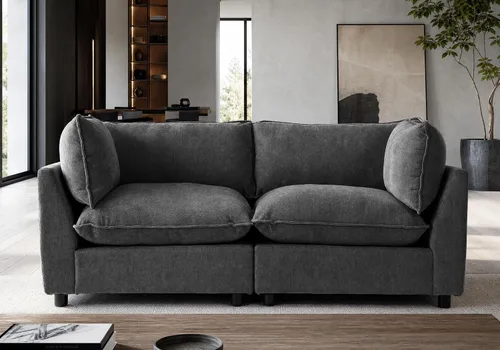 Vista 32 de Iroomy Oversized Modular Sectional Sofa, Chenille Cloud Couch, Deep Comfy Seat, 4-Seater Sofas, Couches, Living Room, Beige