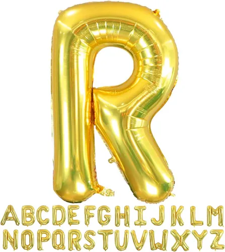 Vista 23 de Globos dorados de la letra A de 40 pulgadas, globos grandes del alfabeto A, helio dorado, de papel de aluminio de mylar, para decoración