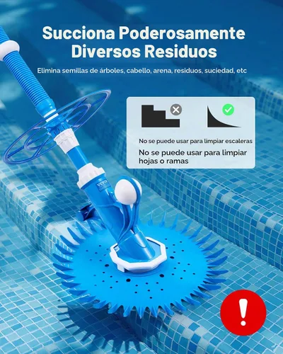 Vista 6 de VEVOR Limpiador de piscina de succión, aspiradora automática de piscina, limpiador automático de piscina lateral de succión, barredora de piscina