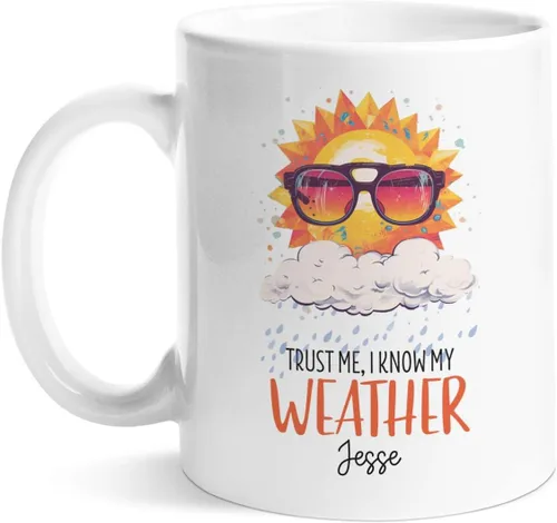 Vista 20 de Taza de café personalizada Storm Chaser con nombre, taza de cerámica de tornado personalizada para meteorólogo, regalos novedosos para amantes