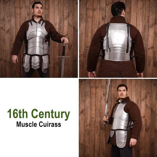 Vista 3 de Lord Of Battles Armadura de fantasía medieval Correas de cuero genuino Armadura de torso Knight Fantasy Recreation LARP Cosplay