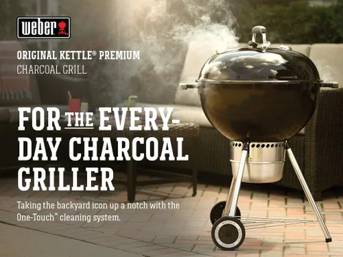 Vista 6 de Weber Original Kettle Premium - Parrilla de carbón, 22 pulgadas, color negro