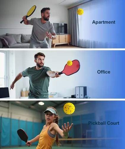 Vista 6 de PodiuMax Bolas de pickleball para interiores, 6 bolas de pickleball silenciosas, pickleball de espuma para práctica en interiores y exteriores