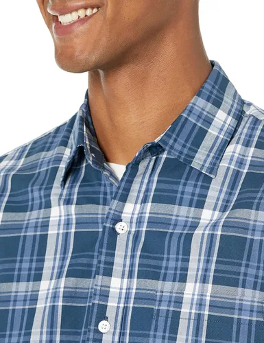 Vista 4 de Tienda Essentials - Camisa de popelina de manga corta de ajuste regular para hombre