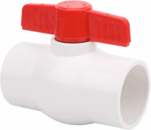 Vista 10 de 4 piezas de válvula de bola de PVC de 1 pulgada enchufe de válvula de cierre de tubo de agua con mango en T rojo para líneas de suministro de agua