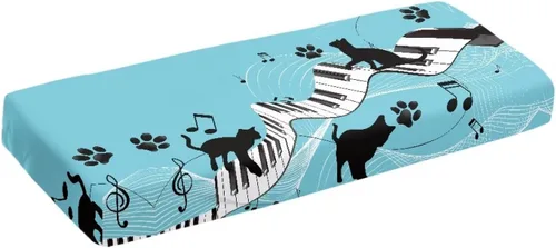 Vista 29 de Cubierta antipolvo para teclado de piano de llama, cubierta protectora de teclado de música elástica para pianos eléctricos digitales