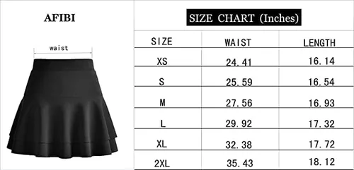 Vista 8 de Afibi - Falda estilo skater corta acampanada y plisada para niñas con estilo casual y cintura elástica