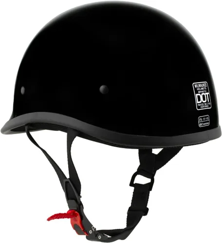 Vista 9 de Milwaukee Helmets MPH9751DOT Gloss Black Polo Style DOT Motorcycle Half Face Bikers Helmet