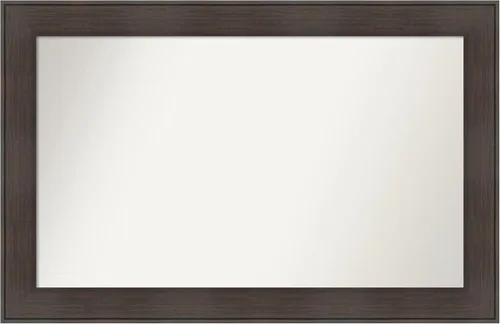 Vista 130 de Amanti Art Espejo personalizado, espejo de baño de veta de madera rústica William, espejo de pared o espejo de tocador de baño sobre el fregadero