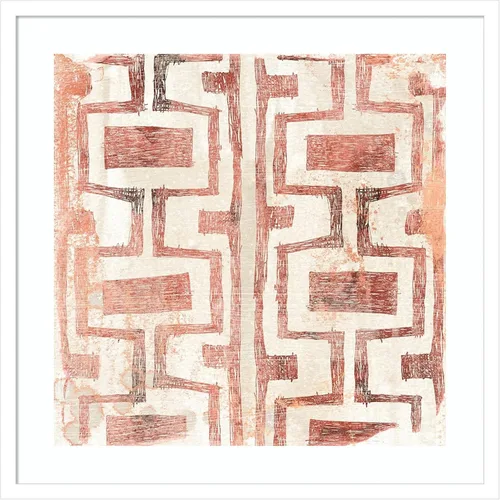 Vista 14 de Amanti Art Lienzo decorativo para pared, 24 x 24 pulgadas, diseño de tierra roja en V de June Erica Vess, arte abstracto para pared, decoración