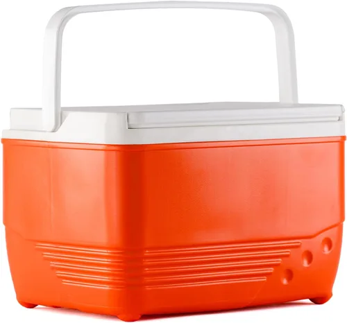Vista 8 de Pequeña carcasa rígida para enfriar, hielera con mango retráctil, pequeña caja de refrigeración dura con retención de hielo de 3 a 4 días, enfriador