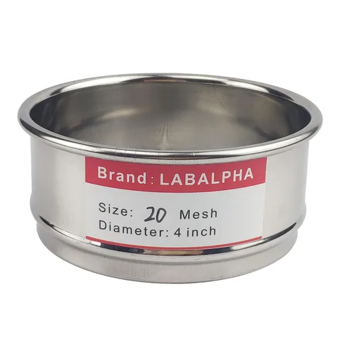 Vista 17 de LABALPHA Bandeja para tamices de laboratorio con tapa, 4'' de diámetro, acero inoxidable 304