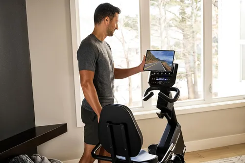 Vista 2 de Bicicleta reclinada Horizon Fitness 5.0R, para fitness y cardio, bicicleta de ciclismo con resistencia magnética y Bluetooth, asiento cómodo