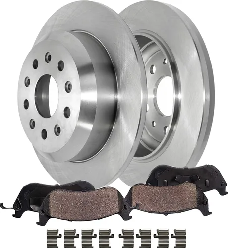 Vista 22 de Detroit Axle - Kit de frenos para Ford Transit Connect 2018 2019 2020 2021 2022 2023, rotores de freno de disco, pastillas de freno de cerámica