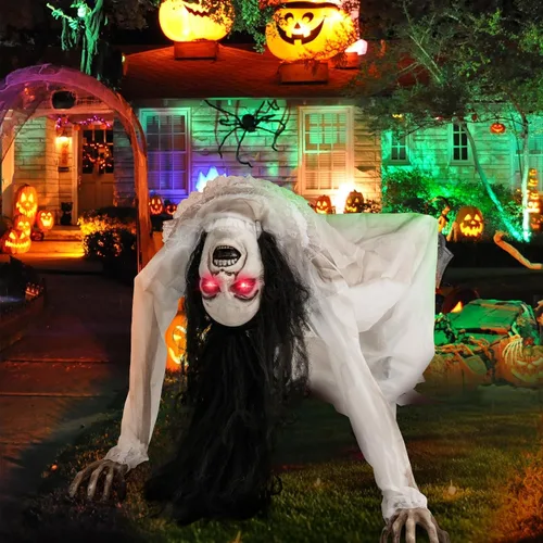 Vista 2 de Tangkula - Mujer animada de Halloween con ojos brillantes, tamaño real