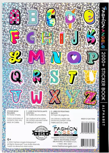Vista 3 de Fashion Angels Más de 2,000 cuadernos de calcomanías del alfabeto, incluye divertidas y coloridas calcomanías de letras para manualidades, ideal