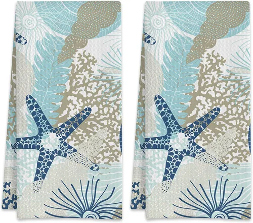Vista 8 de Juego de 2 toallas de cocina abstractas bohemias florales de los años 70, toallas de mano de secado rápido para cocina, regalos para mujeres