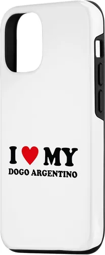 Vista 2 de iPhone 15 I Heart Dog Dad Mom - I Love Dogo Argentino Case