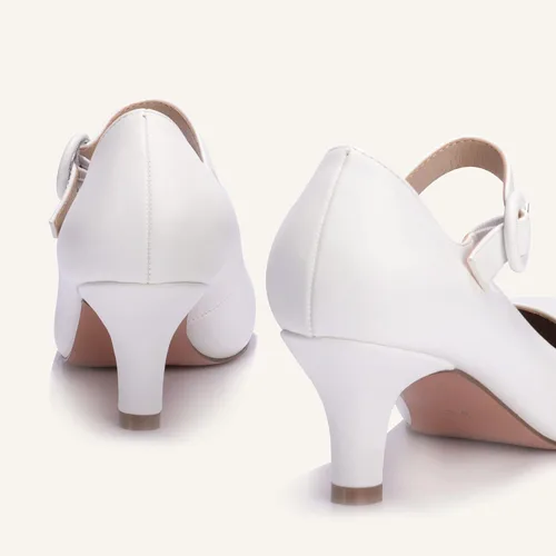 Vista 4 de IDIFU Jessy - Vestido Mary Jane para mujer, zapatos de tacón bajo para gatito, puntera redonda, cerrada, oficina, trabajo, boda