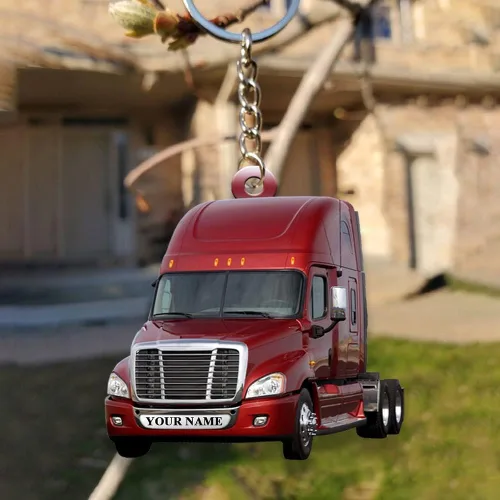 Vista 2 de Llavero personalizado en forma de camionero, llaveros personalizados para hombres, regalos de llavero personalizado para camionero, Estilo 00.