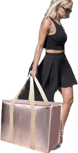 Vista 16 de Paquete de 2 bolsas aisladas reutilizables para comestibles, bolsas enfriadoras plegables para comestibles, bolsa aislante grande de alta Adorable