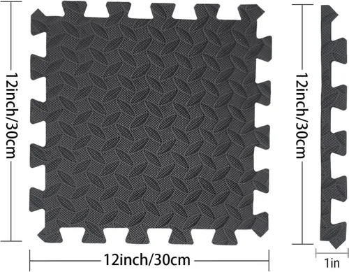 Vista 7 de Febyyer Tapete de espuma suave entrelazado – Juego de 20 azulejos protectores de suelo de gimnasio, alfombrillas de ejercicio EVA rompecabezas
