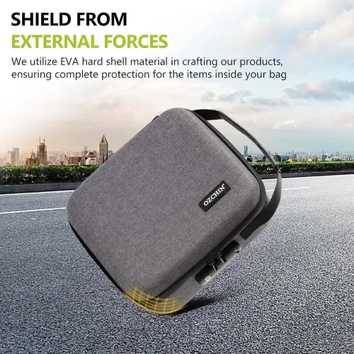 Vista 7 de OZCHIN Bolsa de EVA dura de protección portátil a prueba de olores con cerradura de combinación, gran regalo para hombres o mujeres (gris) Estuche