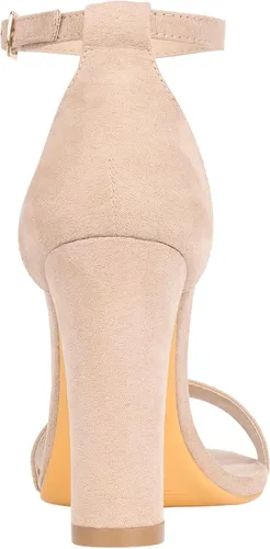 Vista 3 de ZriEy - Sandalias de tacón para mujer con tiras gruesas, tacones altos, correa de tobillo, punta abierta, para fiesta, boda, zapatos a la moda